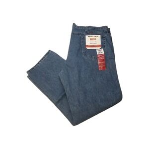 Rustler Jeans Men's 42x30 Denim Regular Fit Straight Leg Blue Wash Heavy Weight